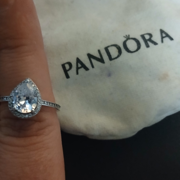 Pandora Sparkling Teardrop Halo Ring - Picture 2 of 3